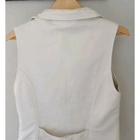 Prairie Underground Cotton Canvas Vest Size Small Cream Asymmetrical Zip Chore - Picture 9 of 12